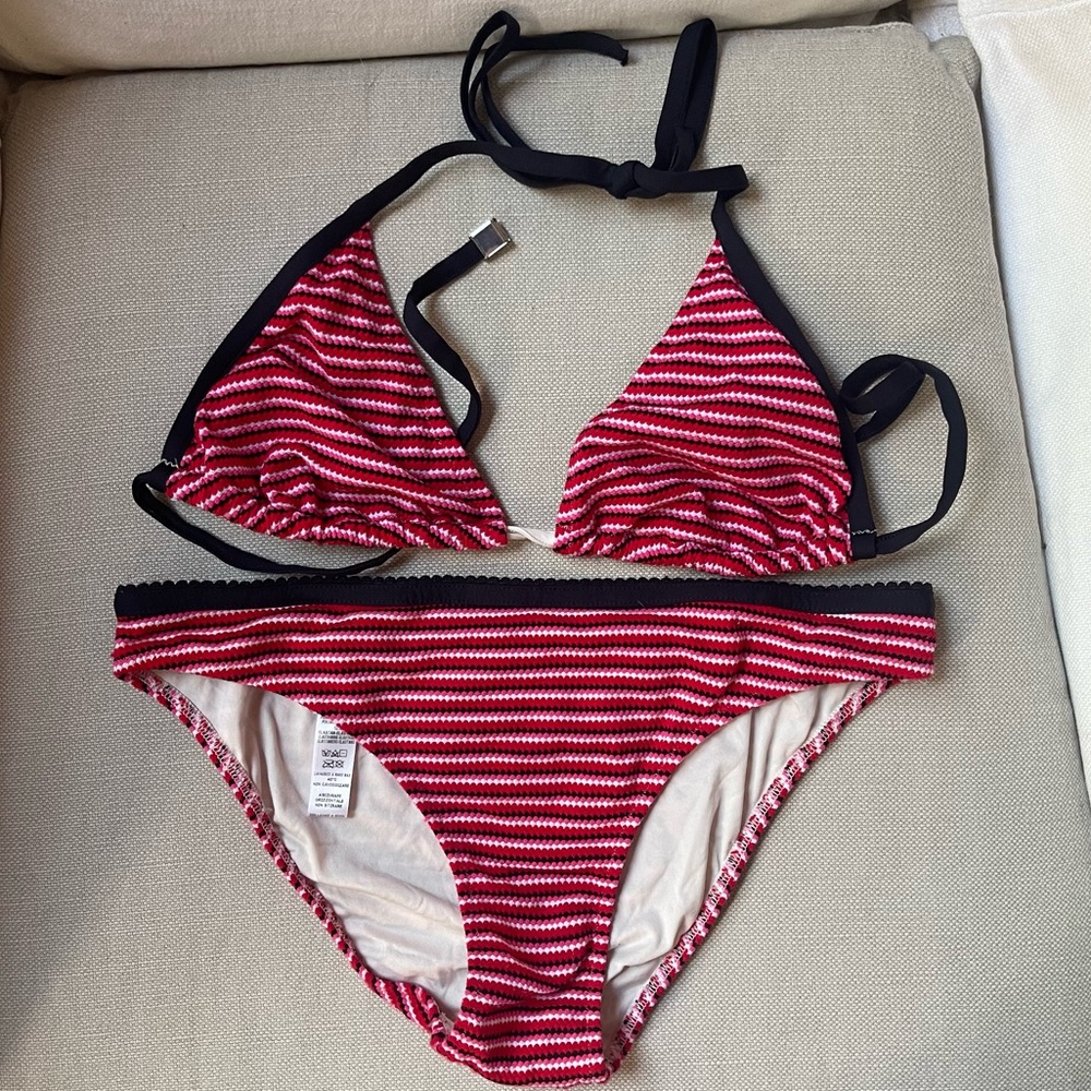 La Perla red striped bikini set